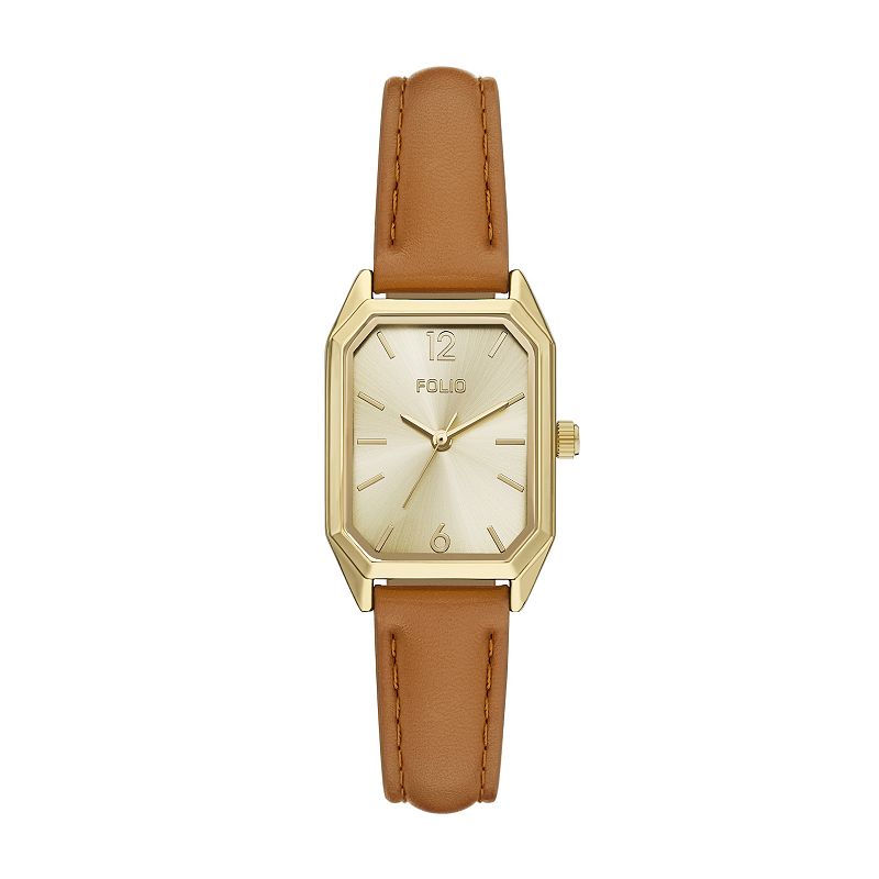 Folio Women's Faux Leather Watch, Brown
