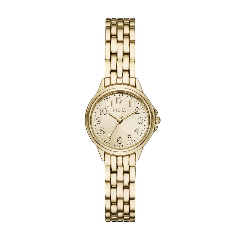 Folio Women's Basic Easy Read Watch, Gold Tone