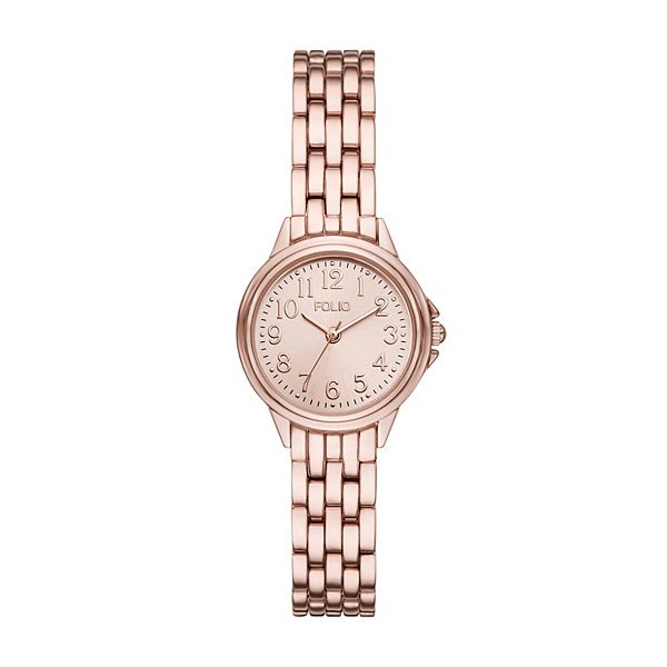 Folio Women's Basic Easy Read Watch - Rose Tone