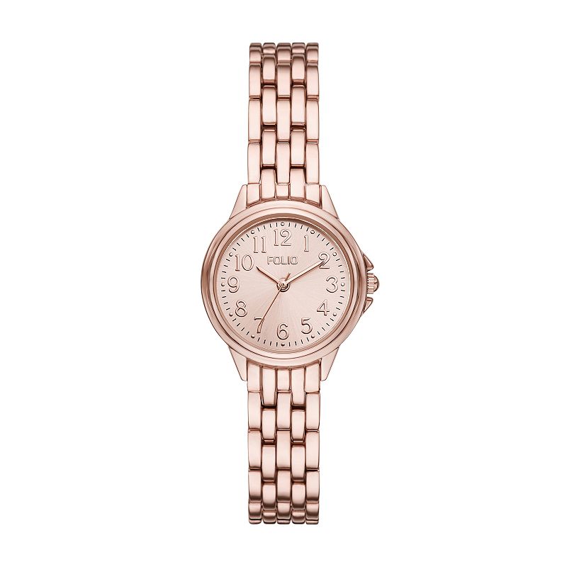 Folio Women's Basic Easy Read Watch, Pink Tone