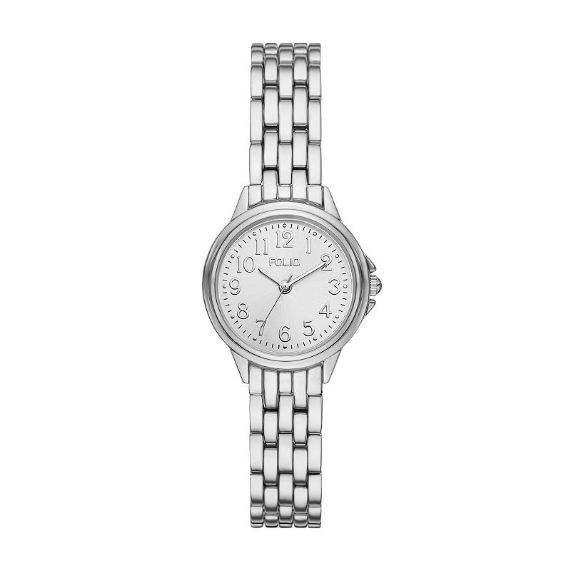 Folio Women's Basic Easy Read Watch, Silver Tone