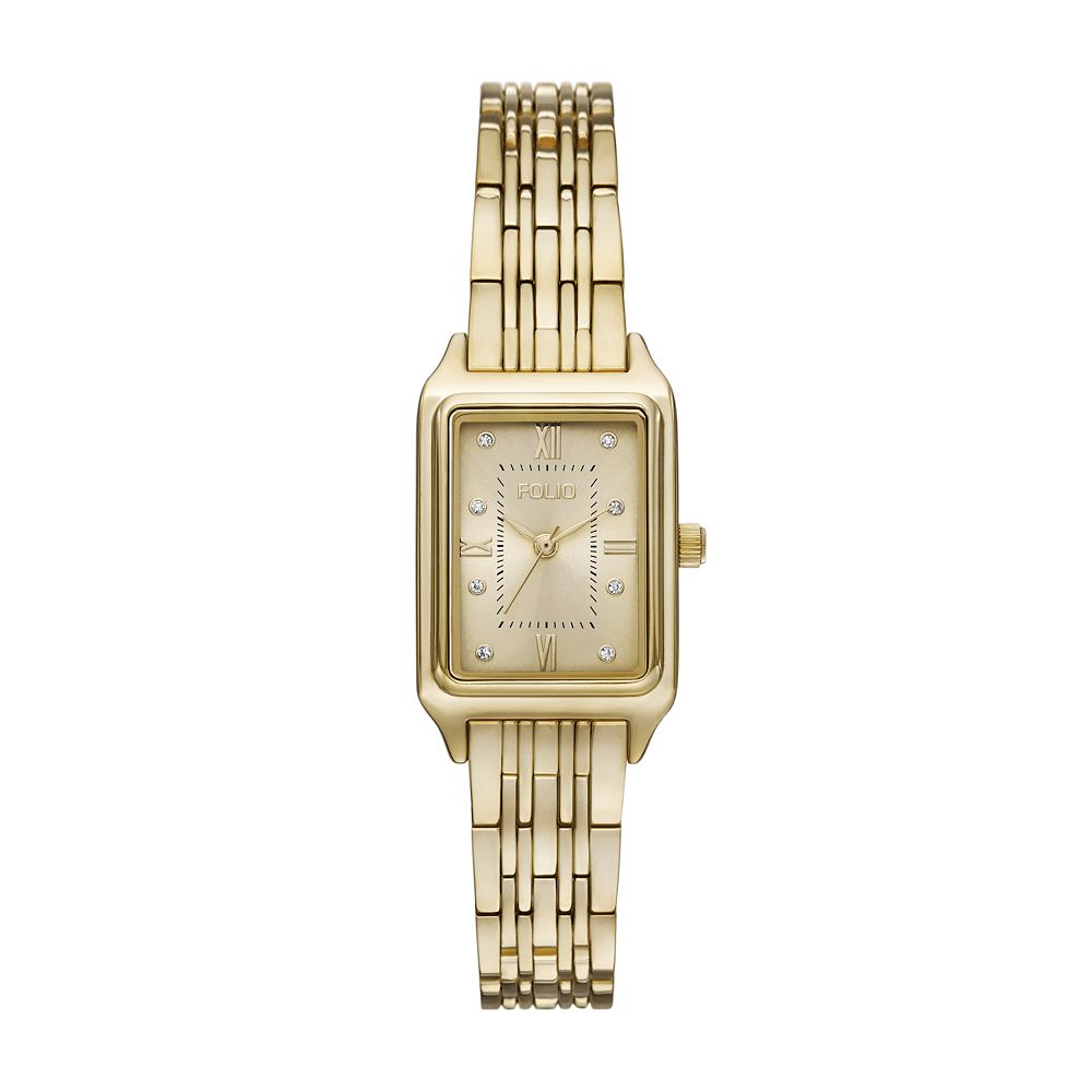 Fcuk Ladies Rectangular Gold Tone Watch - Gold French Connection Simple Champagne Rectangle Dial With Gold  main image 4