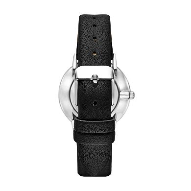 Folio Women's Easy to Read Faux Leather Strap Watch