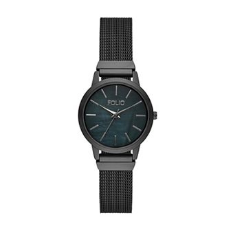 Folio Women's Mesh Mother-Of-Pearl Dial Watch