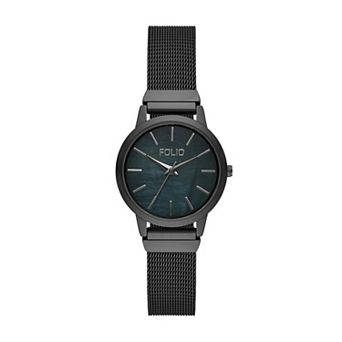 Folio Women's Mesh Mother-Of-Pearl Dial Watch