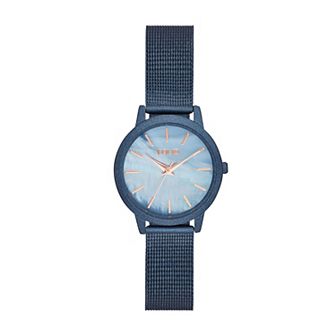 Folio Women's Mesh Mother-Of-Pearl Dial Watch