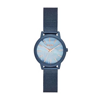 Folio Women's Mesh Mother-Of-Pearl Dial Watch