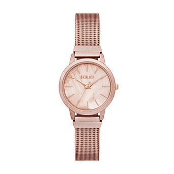 Folio Women's Mesh Mother-Of-Pearl Dial Watch