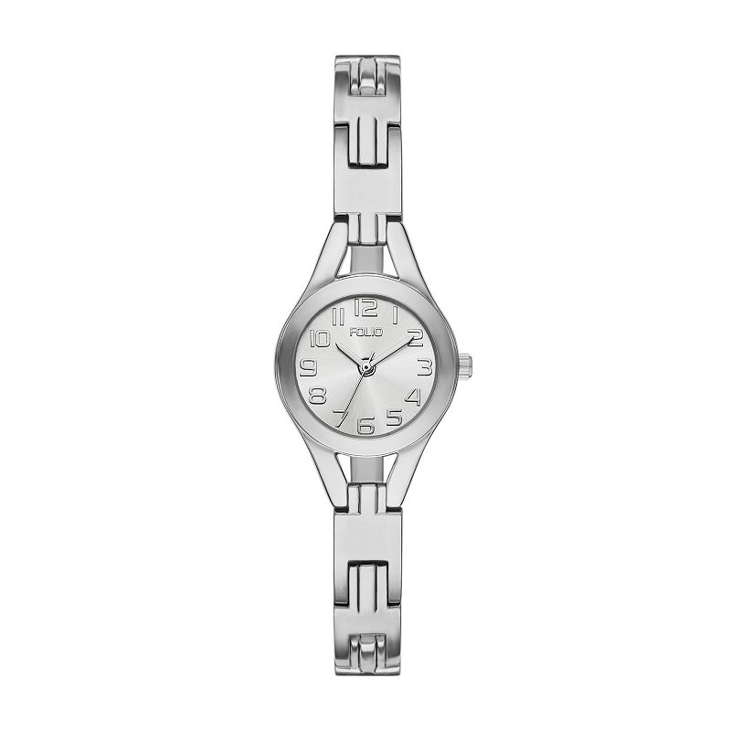 Folio Women's Sunray Dial Easy Read Watch, Silver Tone