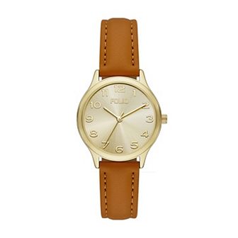 Folio Women's Faux Leather Easy Read Watch