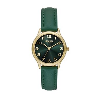 Folio Women's Faux Leather Easy Read Watch