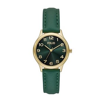 Folio Women's Faux Leather Easy Read Watch