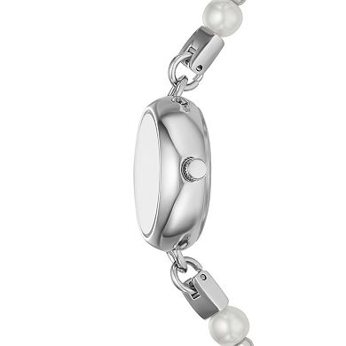 Folio Women's Silver & Pearl Dainty Watch