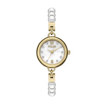 Folio Women's Silver & Pearl Dainty Watch