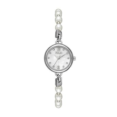 Folio Women's Silver Pearl Dainty Watch