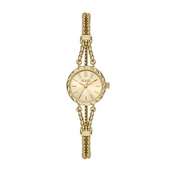 Folio Women's Rope Textured Bracelet Strap Round Dainty Watch