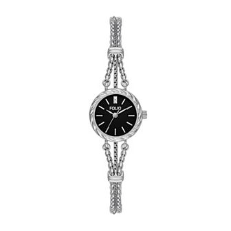 Folio Women's Rope Textured Bracelet Strap Round Dainty Watch