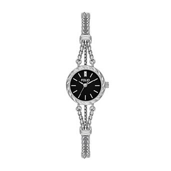 Folio Women's Rope Textured Bracelet Strap Round Dainty Watch