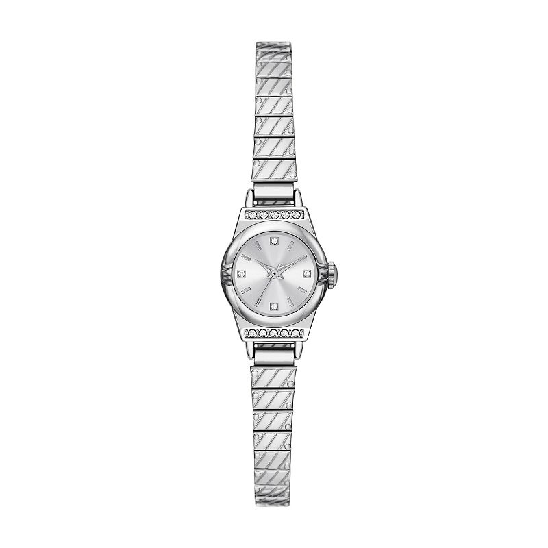 Folio Women's Rope Texture Strap Expansion Watch, Silver Tone