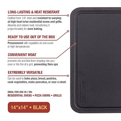 Old Stone Pizza Steel with Moat - 14 in. x 14 in.