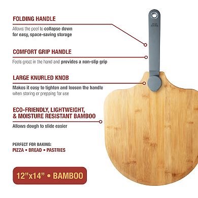 Old Stone Bamboo Pizza Peel with Foldable Handle
