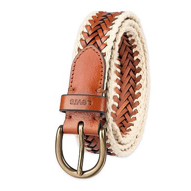 Women's Levi's® Fully Adjustable Leather Raffia Braided Belt