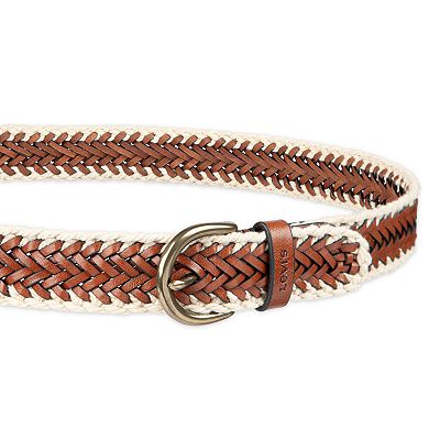 Women's Levi's® Fully Adjustable Leather Raffia Braided Belt
