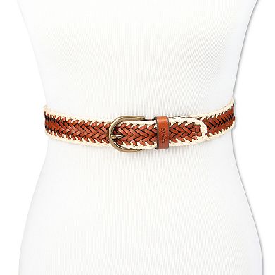 Women's Levi's® Fully Adjustable Leather Raffia Braided Belt