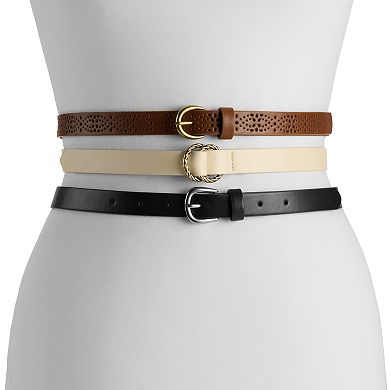 Women's Sonoma Goods For Life® 3-For-1 Perf & Twist Belt Set
