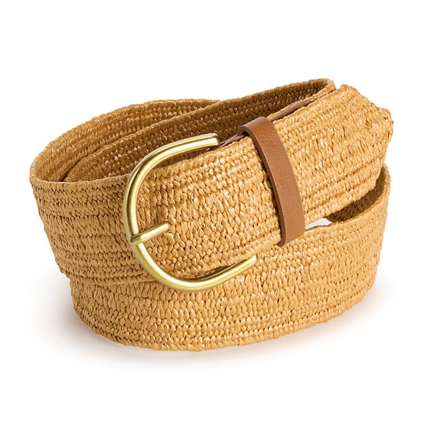Women's Sonoma Goods For Life® 45MM Stretch PP Straw With Harness Buckle - Toast (SMALL)
