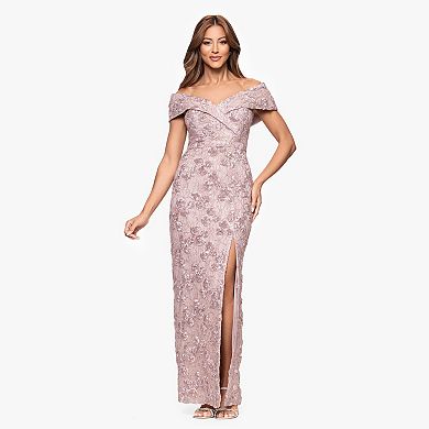 Women's X Evenings Soutache Lace Off The Shoulder Evening Gown
