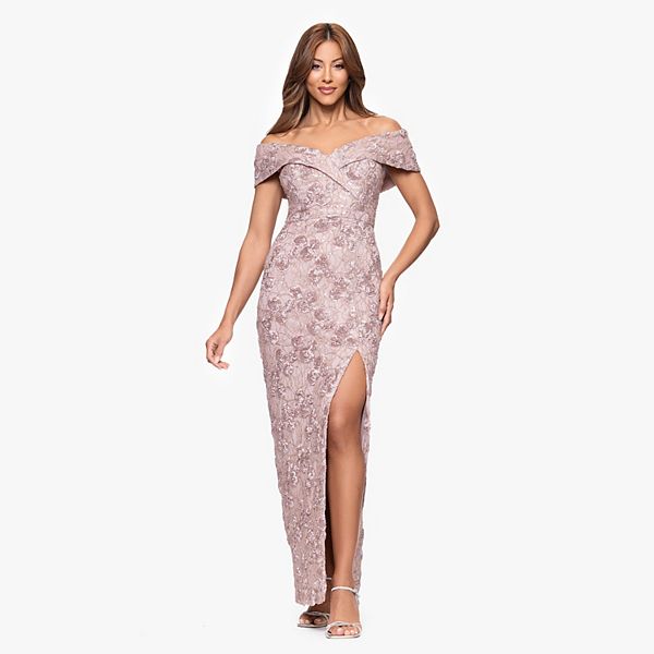 Women's X Evenings Soutache Lace Off The Shoulder Evening Gown