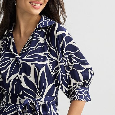 Women's Sandra Darren Floral Midi Shirt Dress