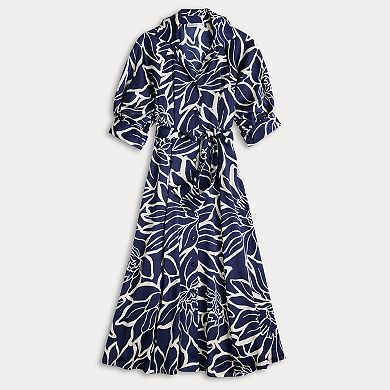Women's Sandra Darren Floral Midi Shirt Dress