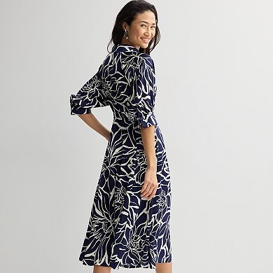 Women's Sandra Darren Floral Midi Shirt Dress