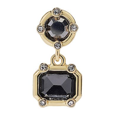 LC Lauren Conrad Gold Tone Crystal Multi-Shape Double Drop Earrings