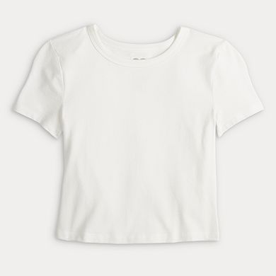 Juniors' SO® Cropped Crewneck T-Shirt