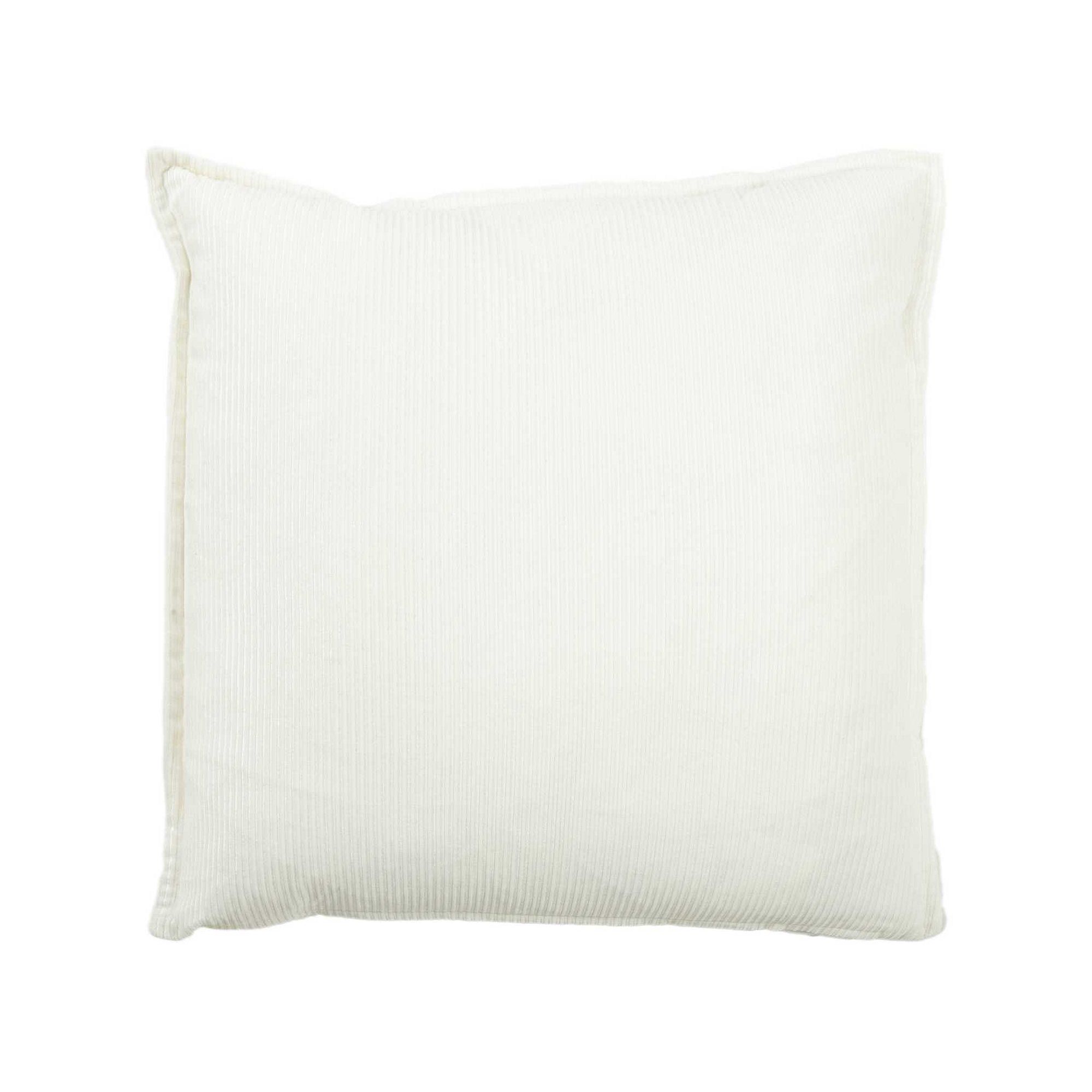 Rizzy Home Abby 20 in. x 20 in. Down Filled Corduroy Throw Pillow, Ivory