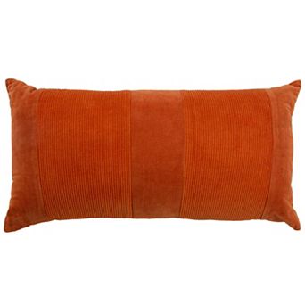 Rizzy Home Bob 14 in x 26 in Corduroy & Velvet Down Filled Throw Pillow