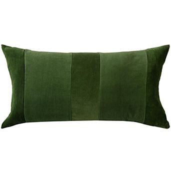 Rizzy Home Bob 14 in x 26 in Corduroy & Velvet Throw Pillow