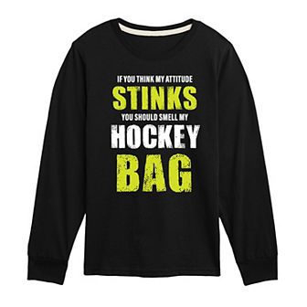 Boys 8-20 Hockey Bag Stinks Long Sleeve Graphic Tee