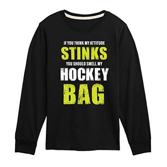 Boys 8-20 Hockey Bag Stinks Long Sleeve Graphic Tee