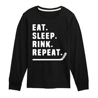 Boys 8-20 Eat Sleep Rink Repeat Long Sleeve Graphic Tee