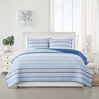 Oceanfront Resort Clearwater Striped Quilt & Sham Set