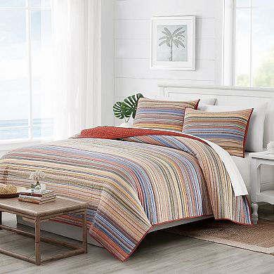 Oceanfront Resort Naples Striped Quilt & Sham Set