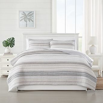 Oceanfront Resort Navarre Striped Quilt & Sham Set