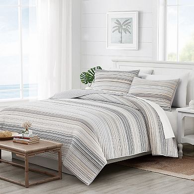 Oceanfront Resort Navarre Striped Quilt & Sham Set