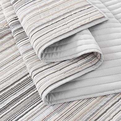 Oceanfront Resort Navarre Striped Quilt & Sham Set