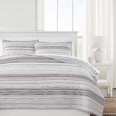 Oceanfront Resort Navarre Striped Quilt & Sham Set