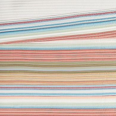 Oceanfront Resort Palm Beach Striped Quilt & Sham Set